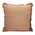 Handgefertigtes Kissen "Fringe" hellbraun