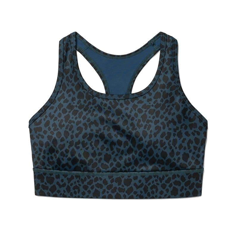 Schöner und ebenso praktischer Sport und Yoga Bra Renata mit Leoparden Muster