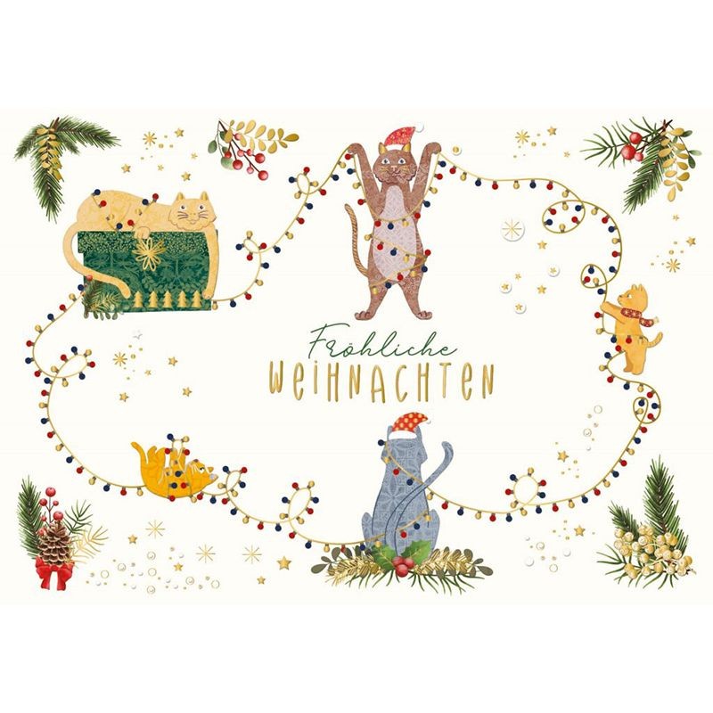 Christmas-Girlande & Katzen