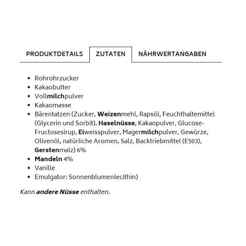 Bern Schoggi-Bärentatzen