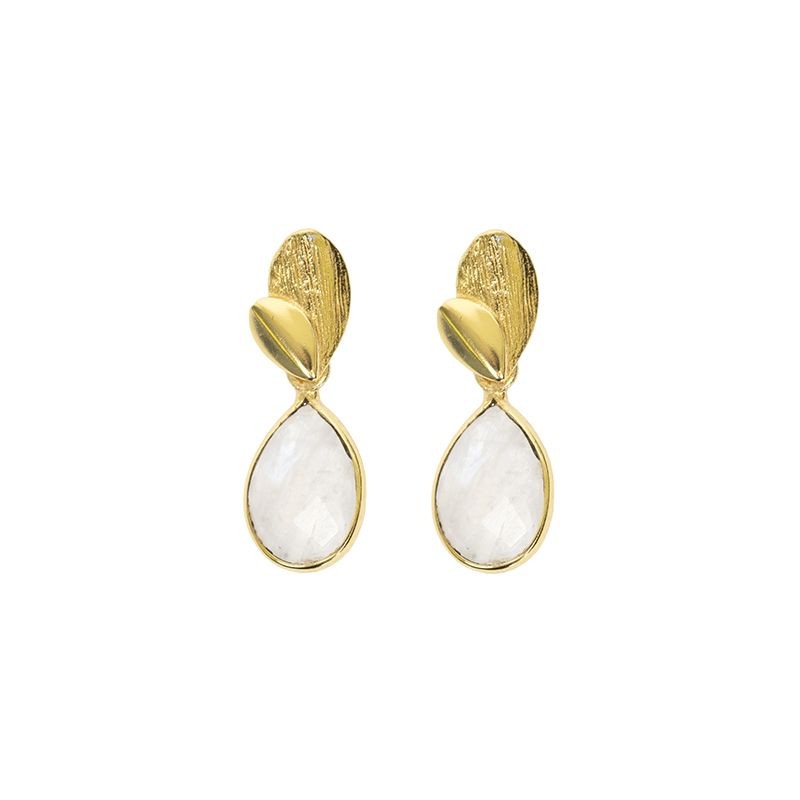 Veined Leaf Moonstone Drop