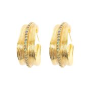 Fluted Opal Pavé Hoop