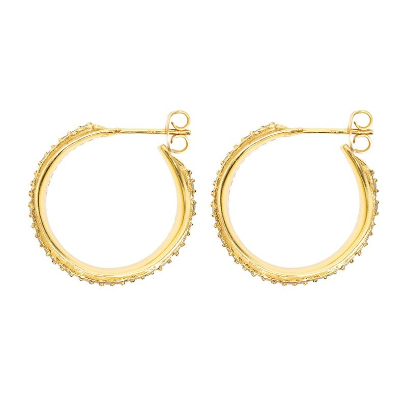 Fluted Opal Pavé Hoop