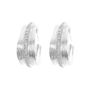 Fluted White Topaz Pavé Hoop