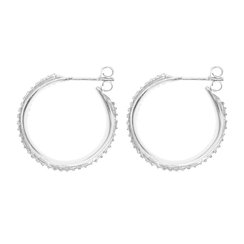 Fluted White Topaz Pavé Hoop