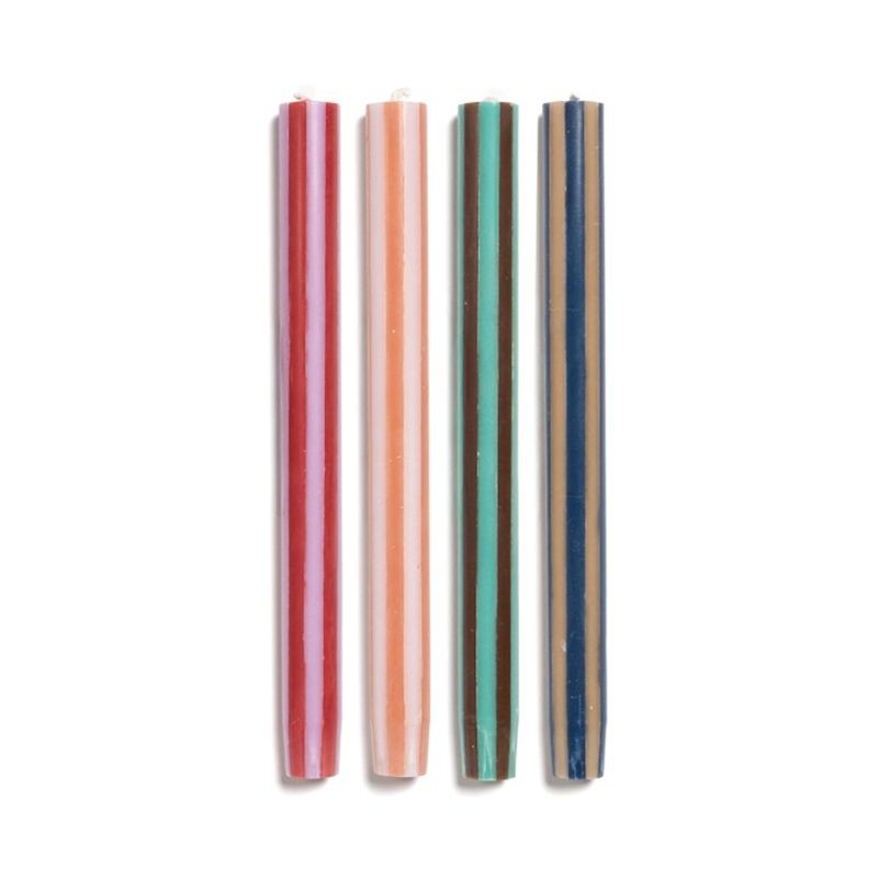 Stripe Dinner Candles