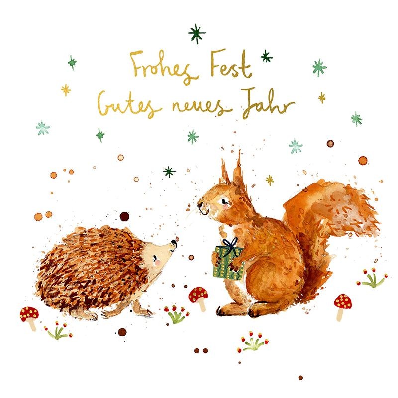 Frohes Fest Eichhörnchen& Igel